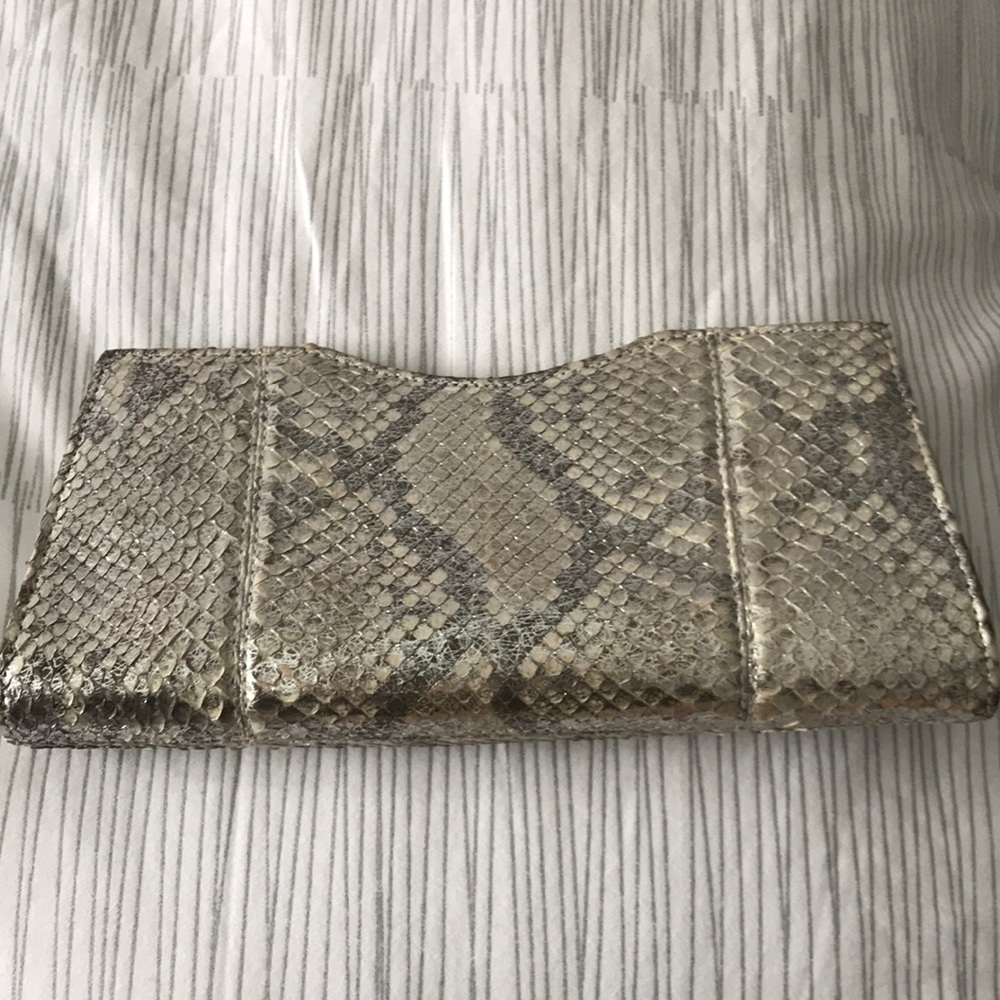 Genuine python clutch